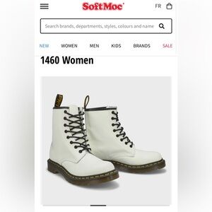 Dr. Martens Leather White Boots Size 7